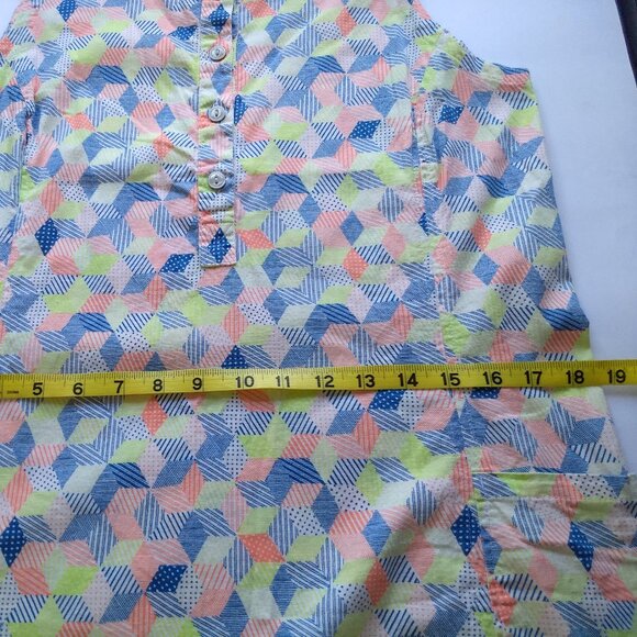 Columbia Geometric Pattern Night Gown Dress PFG Size Small Pockets Side Slit - Picture 14 of 16